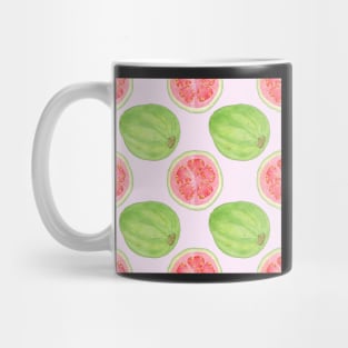 Bright watercolor tropical fruit pattern, guavas Mug